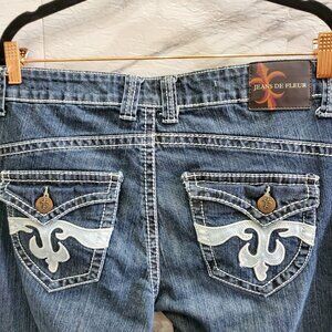 Jeans De Fleur Jeans Womens Size 11 Blue Stretch Denim Boot Leg Comfort